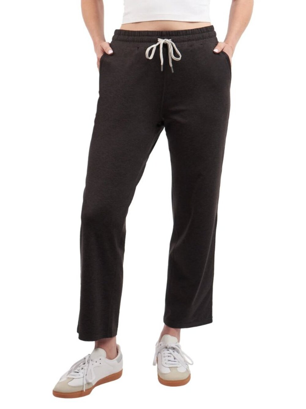 KIRKLAND Signature Women's Pull-On Lightweight Soft Crop Pant w/Pockets S Black